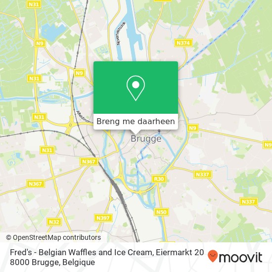 Fred's - Belgian Waffles and Ice Cream, Eiermarkt 20 8000 Brugge kaart