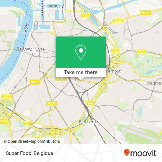 Super Food, Plantin en Moretuslei 126 2018 Antwerpen kaart