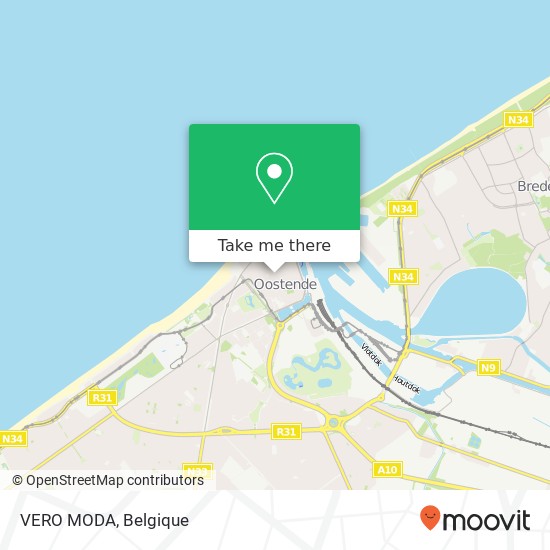 VERO MODA, Wittenonnenstraat 13 8400 Oostende kaart