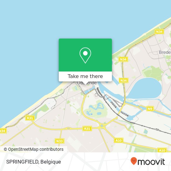 SPRINGFIELD, Kapellestraat 79 8400 Oostende kaart