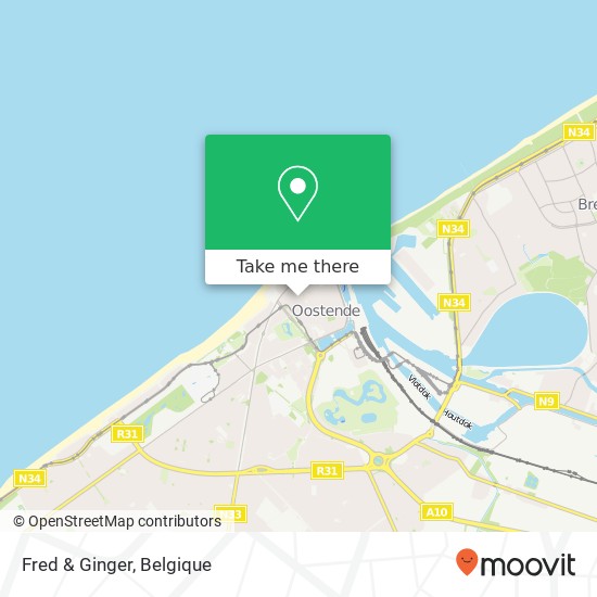 Fred & Ginger, Adolf Buylstraat 24 8400 Oostende kaart