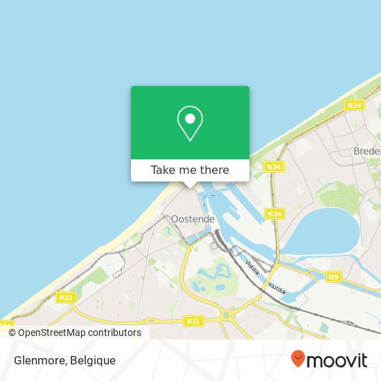 Glenmore, Hofstraat 25 8400 Oostende kaart