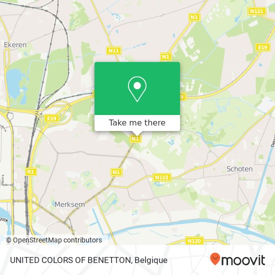 UNITED COLORS OF BENETTON, Bredabaan 967 2900 Schoten kaart