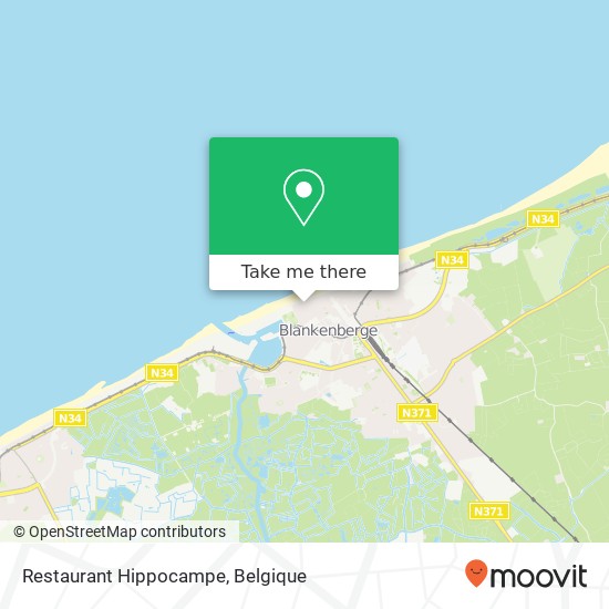 Restaurant Hippocampe, Weststraat 1 8370 Blankenberge kaart