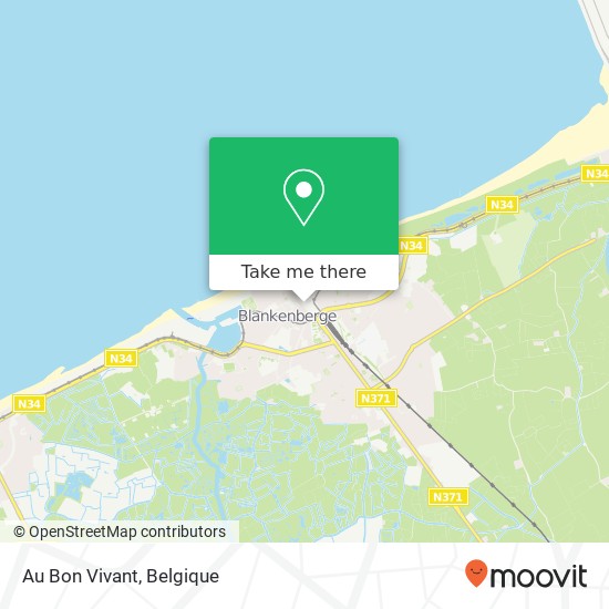 Au Bon Vivant, Kerkstraat 113 8370 Blankenberge kaart