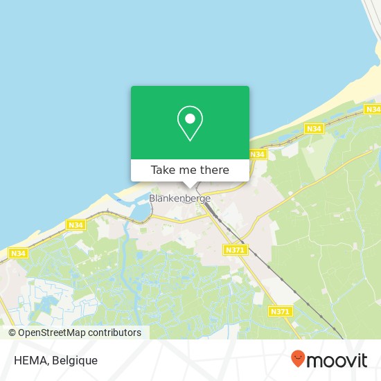 HEMA, Kerkstraat 86 8370 Blankenberge kaart