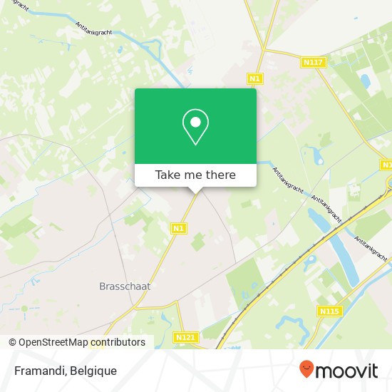 Framandi, Bredabaan 757 2930 Brasschaat kaart