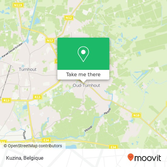 Kuzina, Steenweg op Turnhout 7 2360 Oud-Turnhout kaart