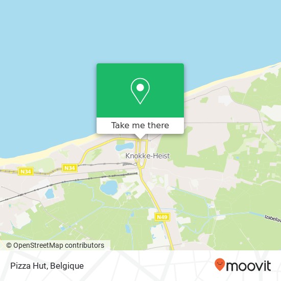 Pizza Hut, Paul Parmentierlaan 110 8300 Knokke-Heist kaart