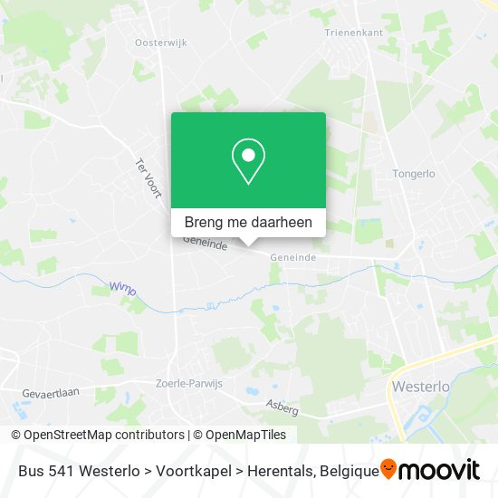 Bus 541 Westerlo > Voortkapel > Herentals kaart