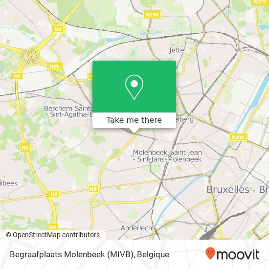 Begraafplaats Molenbeek (MIVB) kaart