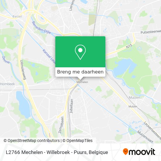 L2766 Mechelen - Willebroek - Puurs kaart