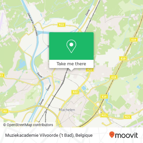 Muziekacademie Vilvoorde ('t Bad) kaart