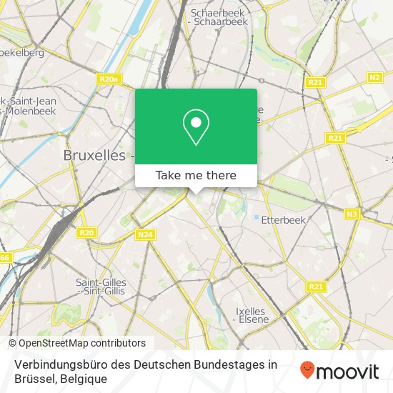 Verbindungsbüro des Deutschen Bundestages in Brüssel kaart
