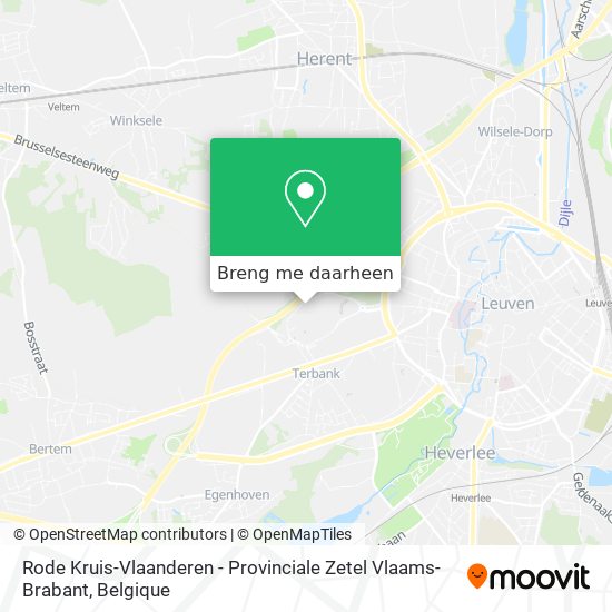 Rode Kruis-Vlaanderen - Provinciale Zetel Vlaams-Brabant kaart