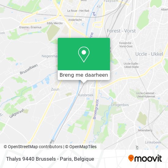 Thalys 9440 Brussels - Paris kaart