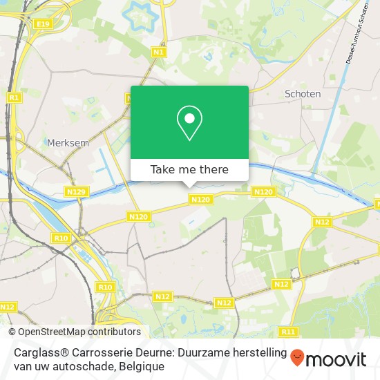 Carglass® Carrosserie Deurne: Duurzame herstelling van uw autoschade kaart