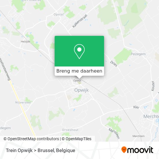 Trein Opwijk > Brussel kaart