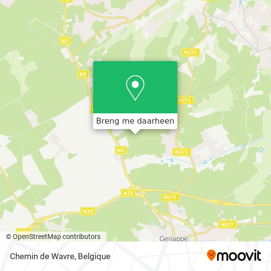 Chemin de Wavre kaart