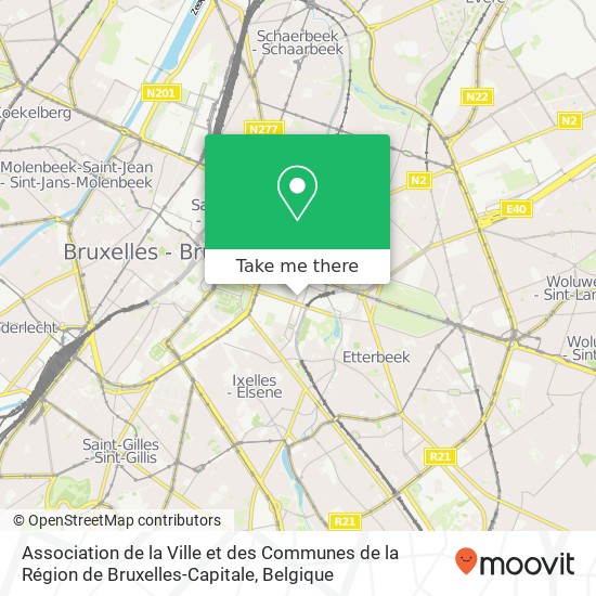 Association de la Ville et des Communes de la Région de Bruxelles-Capitale kaart