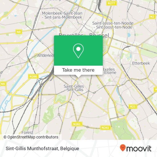 Sint-Gillis Munthofstraat kaart