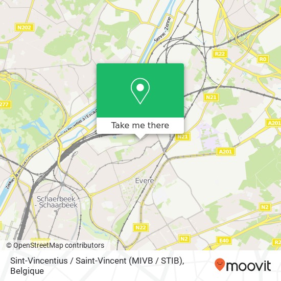 Sint-Vincentius / Saint-Vincent (MIVB / STIB) kaart