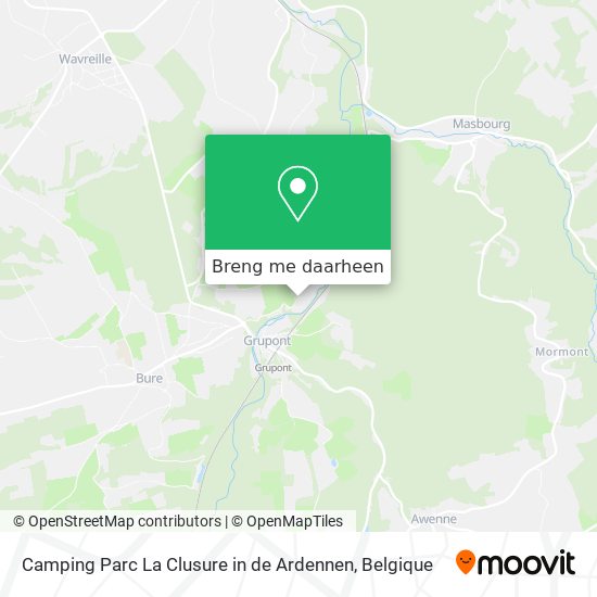Camping Parc La Clusure in de Ardennen kaart