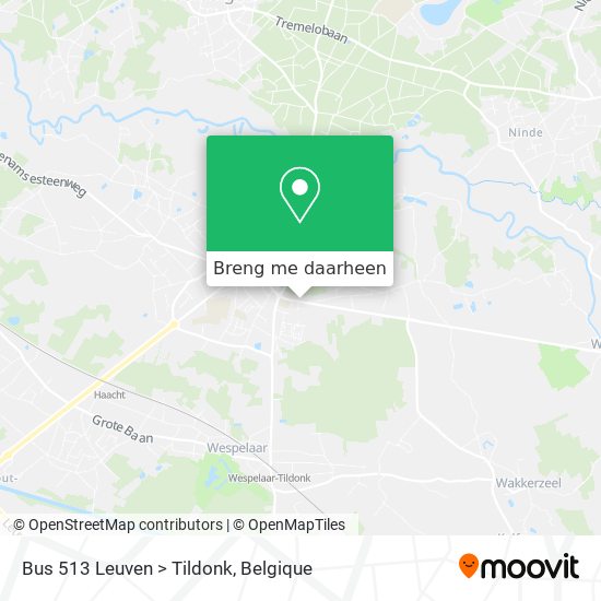 Bus 513 Leuven > Tildonk kaart