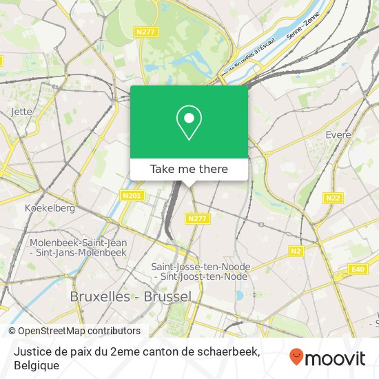 Justice de paix du 2eme canton de schaerbeek kaart