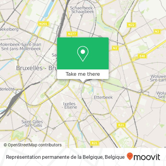 Représentation permanente de la Belgique kaart