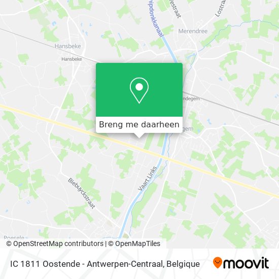 IC 1811 Oostende - Antwerpen-Centraal kaart