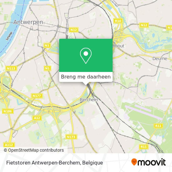 Fietstoren Antwerpen-Berchem kaart