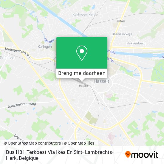 Bus H81 Terkoest Via Ikea En Sint- Lambrechts- Herk kaart