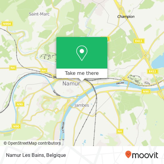 Namur Les Bains kaart