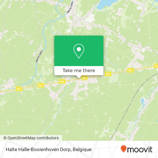 Halte Halle-Booienhoven Dorp kaart