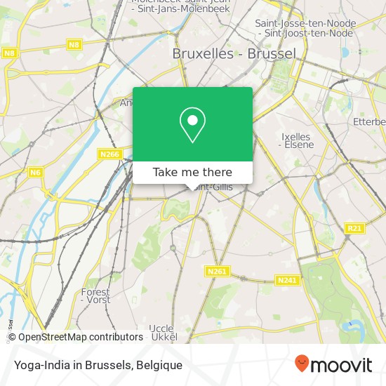 Yoga-India in Brussels kaart