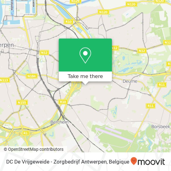 DC De Vrijgeweide - Zorgbedrijf Antwerpen kaart