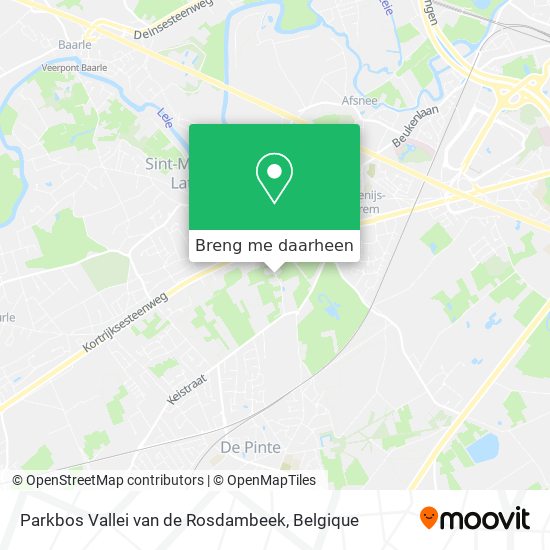 Parkbos Vallei van de Rosdambeek kaart