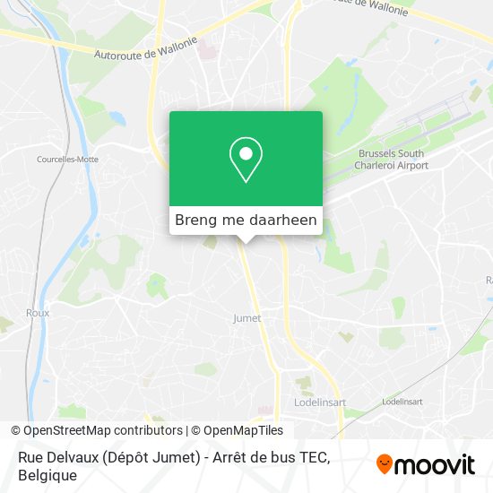 Rue Delvaux (Dépôt Jumet) - Arrêt de bus TEC kaart