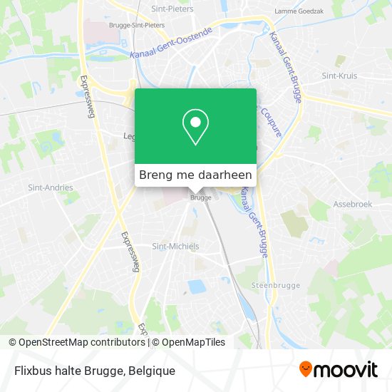 Flixbus halte Brugge kaart