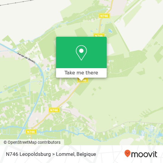 N746 Leopoldsburg > Lommel kaart