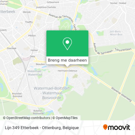 Lijn 349 Etterbeek - Ottenburg kaart