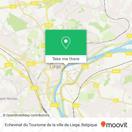 Echevinat du Tourisme de la ville de Liege kaart