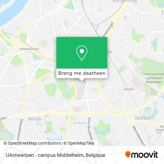 UAntwerpen - campus Middelheim kaart