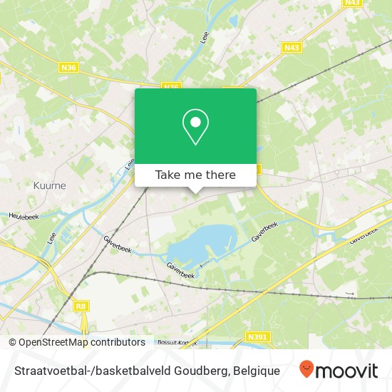 Straatvoetbal- / basketbalveld Goudberg kaart