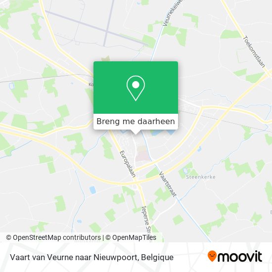 Vaart van Veurne naar Nieuwpoort kaart