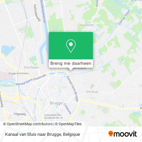 Kanaal van Sluis naar Brugge kaart