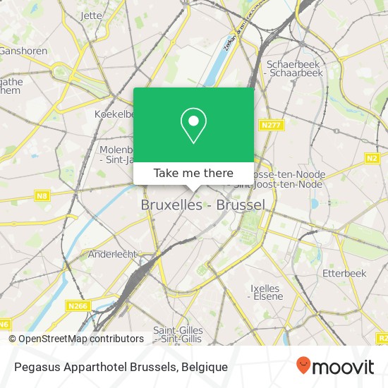 Pegasus Apparthotel Brussels kaart