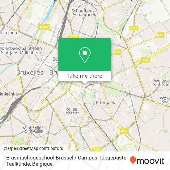Erasmushogeschool Brussel / Campus Toegepaste Taalkunde kaart