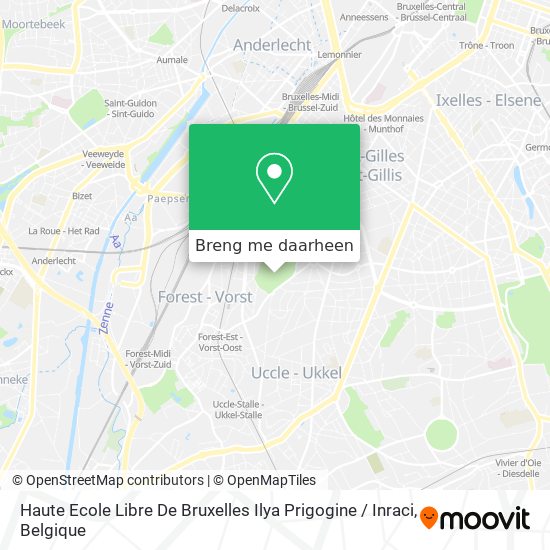 Haute Ecole Libre De Bruxelles Ilya Prigogine / Inraci kaart